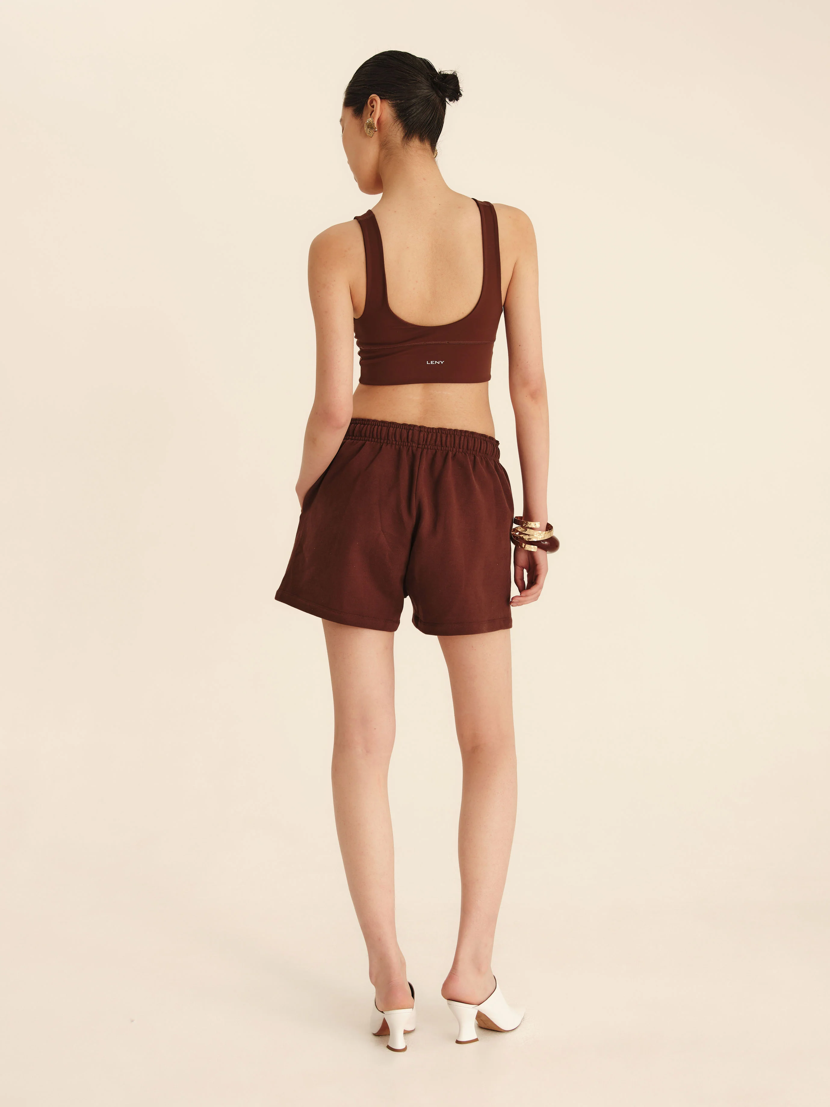 Emblem Sweatshorts - Chestnut Brown - Image 3