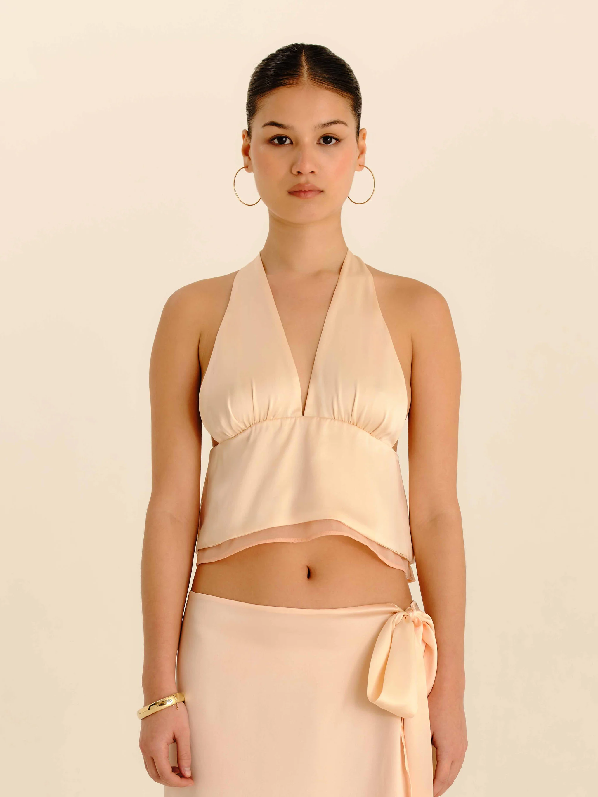Romance Silk Blouse - Champagne - Image 3