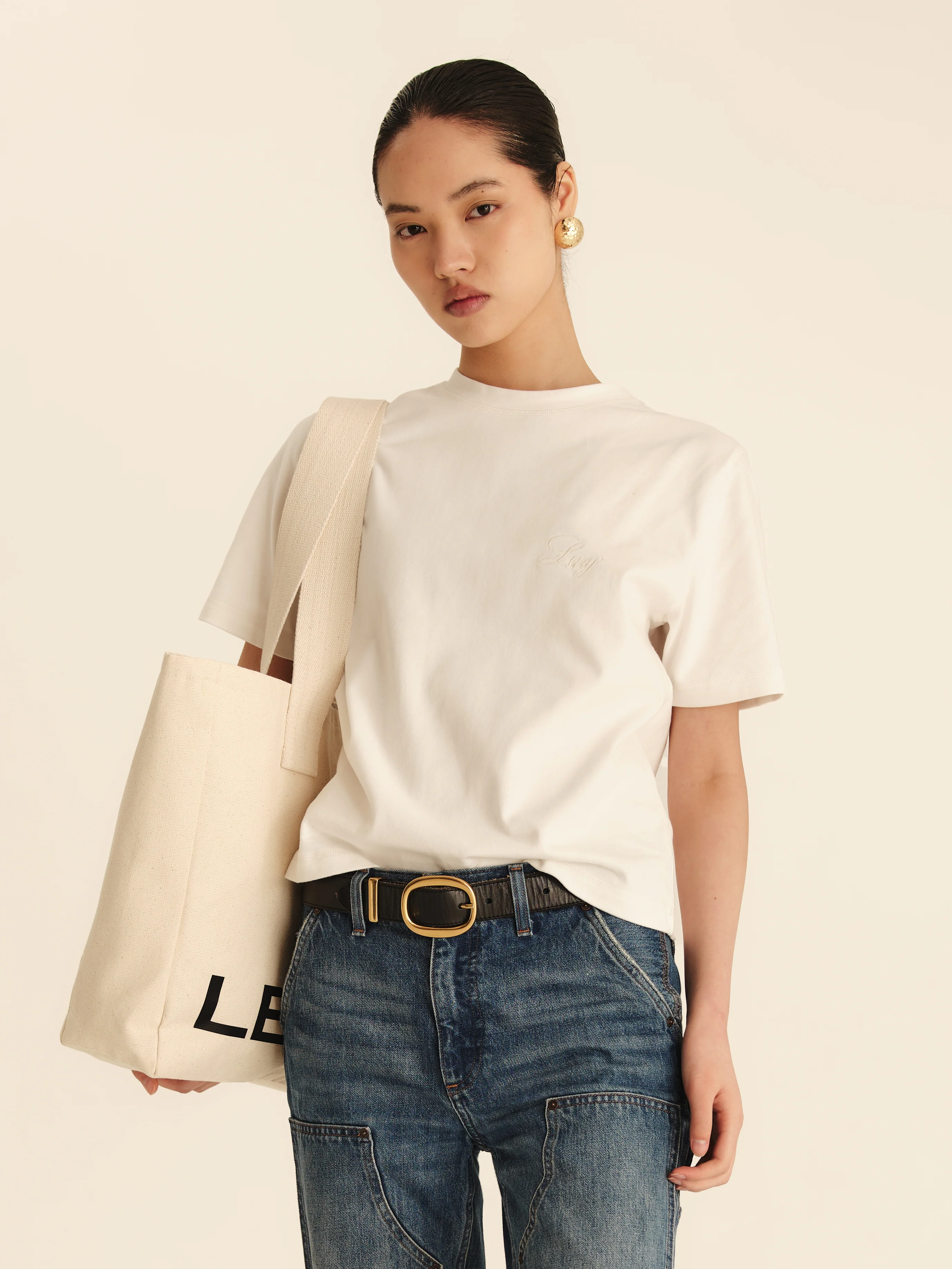 The Editor Canvas Tote Bag - Ivory Cream - Image 4